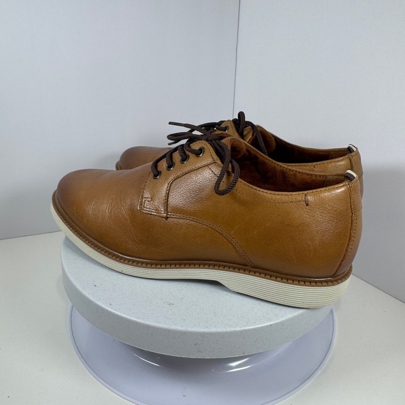 Flag Ltd Leather Oxford Shoes Brown Memory Foam Dress Boys Casual Size 6M - Picture 4 of 9